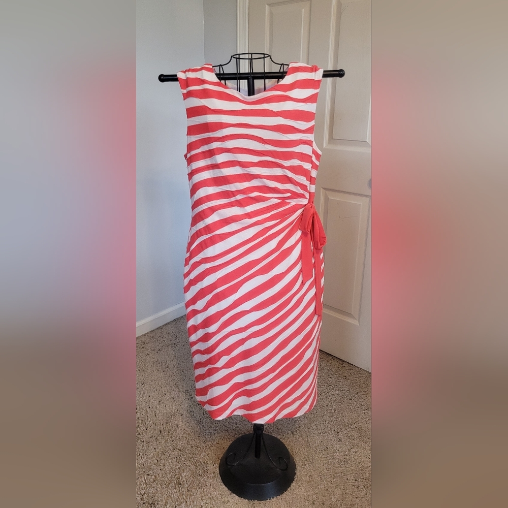 Dress Barn Red & White Stripe Dress Size 16